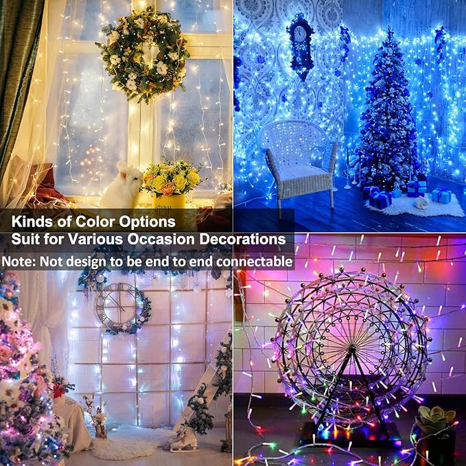 BrizLabs RGB String Lights, Color Changing Easter Pastel Lights, 100 LED 33ft USB Mini Christmas Light String Dimmable with Remote, Twinkle Fairy Light Clear Wire for Xmas Halloween Party Room