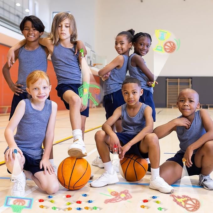36Pcs Basketball Themed LED Finger Lights Basketball Party Favors Glow in the Dark Light Up Finger Lights Sport Themed Toys Bulk for Kids Sport Birthday Goodie Bags Stuffers Classroom Prizes Gifts