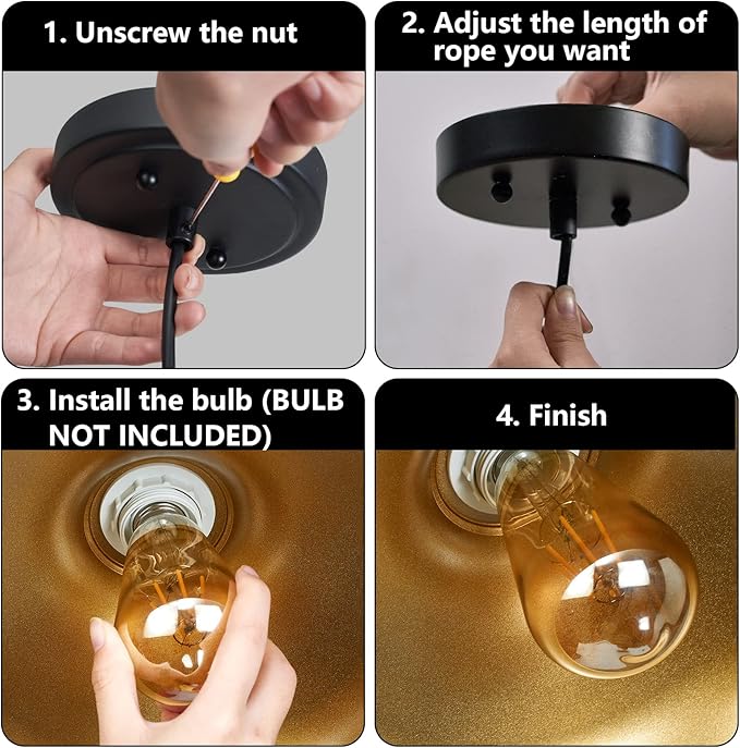 Black Farmhouse Pendant Lights Matte Pendant Lighting for Kitchen Island Industrial Adjustable Height Vintage Dome Hanging Light Fixtures for Barn, Dining Room 3 Packs