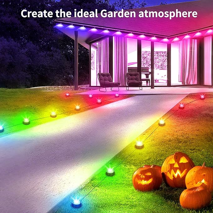 32.8FT Permanent Outdoor Light, IP67 Waterproof LED Eaves Light, App/Remote Control Christmas Lights, Suitable for House，Patio Decor Garden Party Festival Decoration
