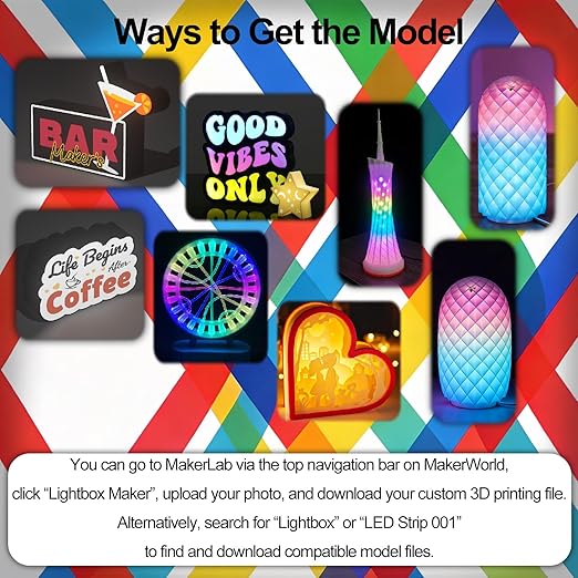 App Control Led Lamp Kit 001 for Bambu Lab 3D Printer Light,Iridescent RGB LED Strip Light Bundle-ZH037 1M/3.28FT 3D Printer Accessories 60 LEDs Models Lamp DIY (2)