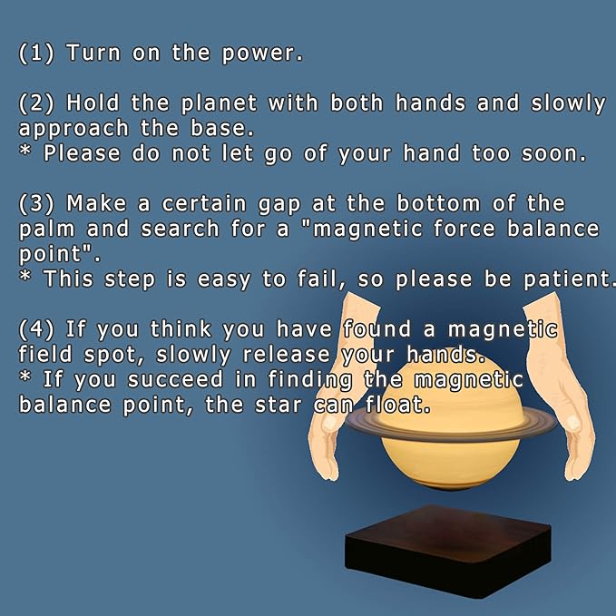 ACEDOAMARE Night Light Moon Light Magnetic Floating Planet Lamp Interior 3D Print LED Bedside Nursing Creative Gift Table Lamp (15cm Moon)