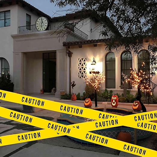 1.9inch x 82Feet Halloween Decorations Caution Tape Roll Halloween Caution Tape Halloween Tape Halloween Party Decorations Indoor Outdoor (Caution)