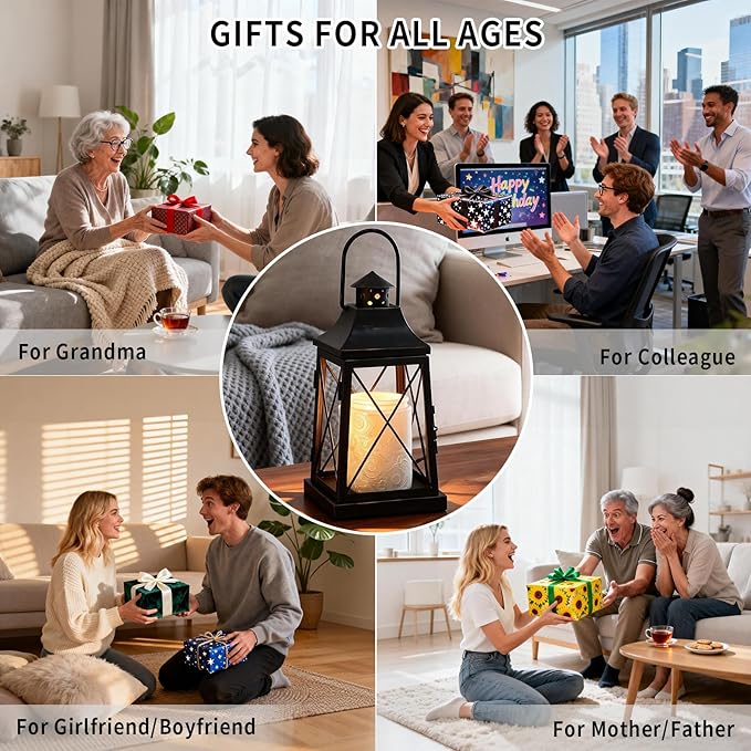 Candle Warmer Lamp with Timer,Compatible with 3 Wick Candles Jars,Vintage Candle Warmer Lantern Lamp,Dimmable Farmhouse Candle Lamp Warmer,Fully Enclosed and Hanging Up Designed