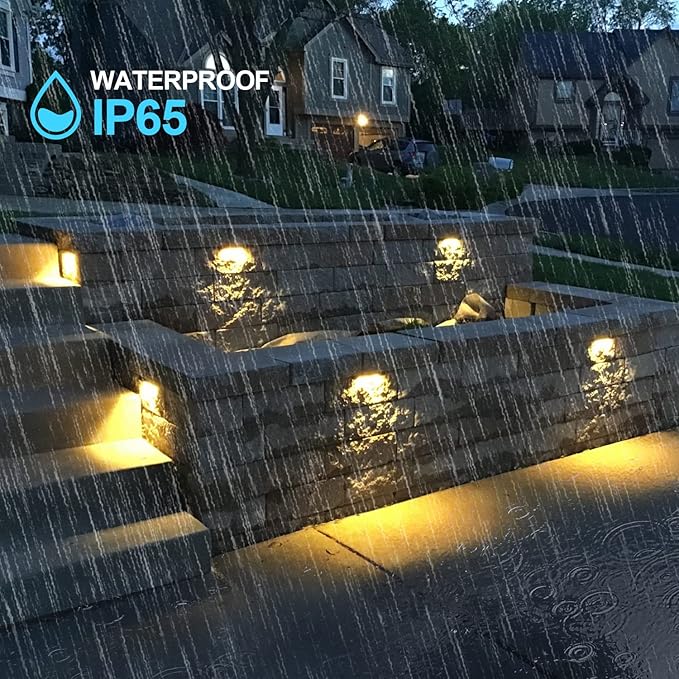 4 Inch LED Hardscape Paver Light, Warm White 2700K, 12V Low Voltage AC/DC, Garden Pathway Light Outdoor IP65 Waterproof 10 Pack
