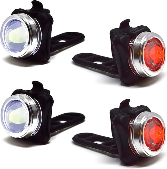 OPTIKS 210 Front & Rear LED Bike Light USB Rechargeable Compact Super Bright Optical Lens Bicycle Scooter Lights for Night Riding
