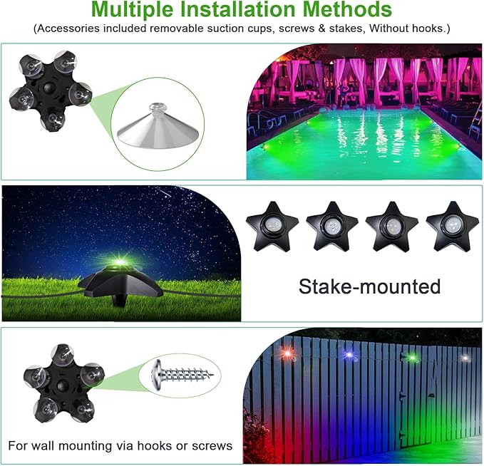 Submersible Pool Lights, Waterproof RGB LED Ground Light for Swimming Pool, Pond, Fountain, Aquarium, Low Voltage Remote Control Indoor/Outdoor/Underwater Decor Pond Lights (46ft)