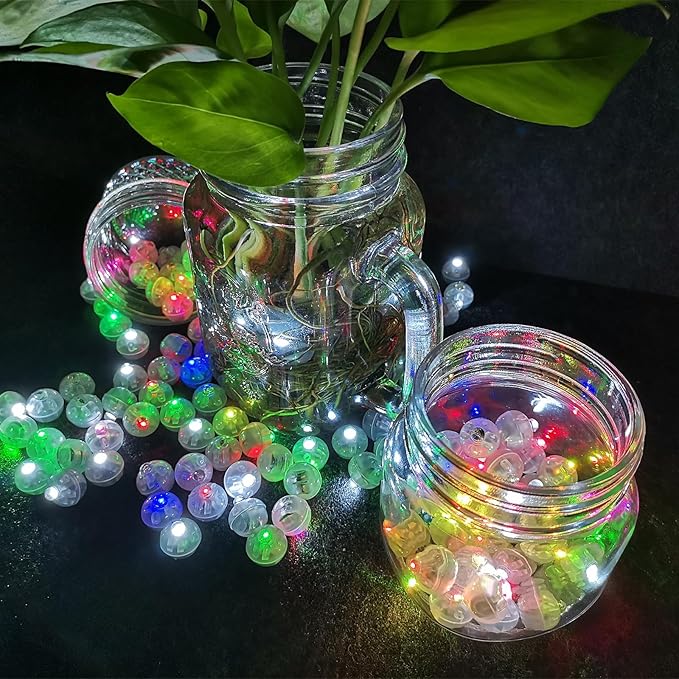 100PCs Mini Led Lights with Hook, Waterproof Round Tiny Led Light for Party Decorations Neon Party Light for Birthday Party and Wedding Decoration Multi-Colored