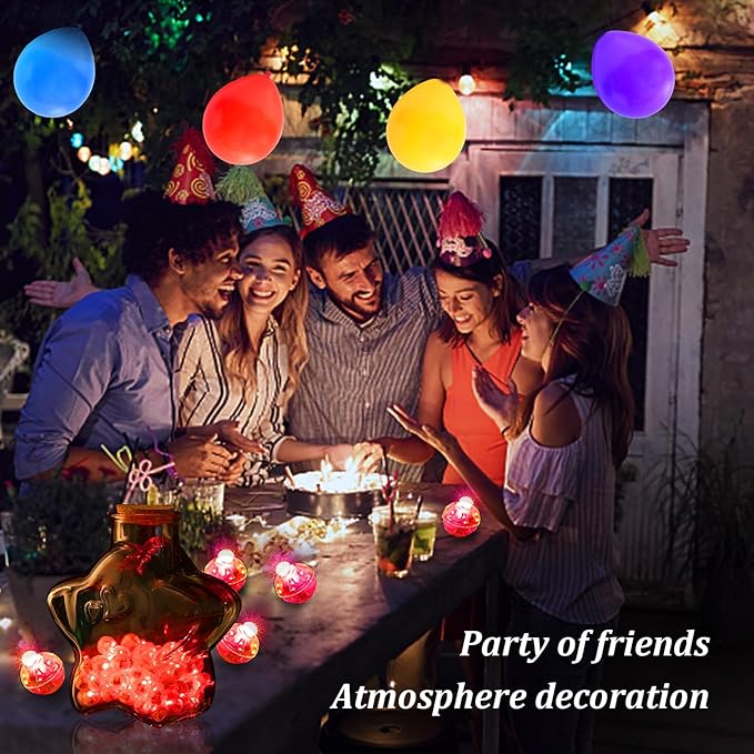 AIKEI 100pcs LED Balloon Lights, Red Mini Balls Lights,Long Standby Time Waterproof for Halloween Valentine's Day Wedding Paper Lantern Birthday Party Decoration