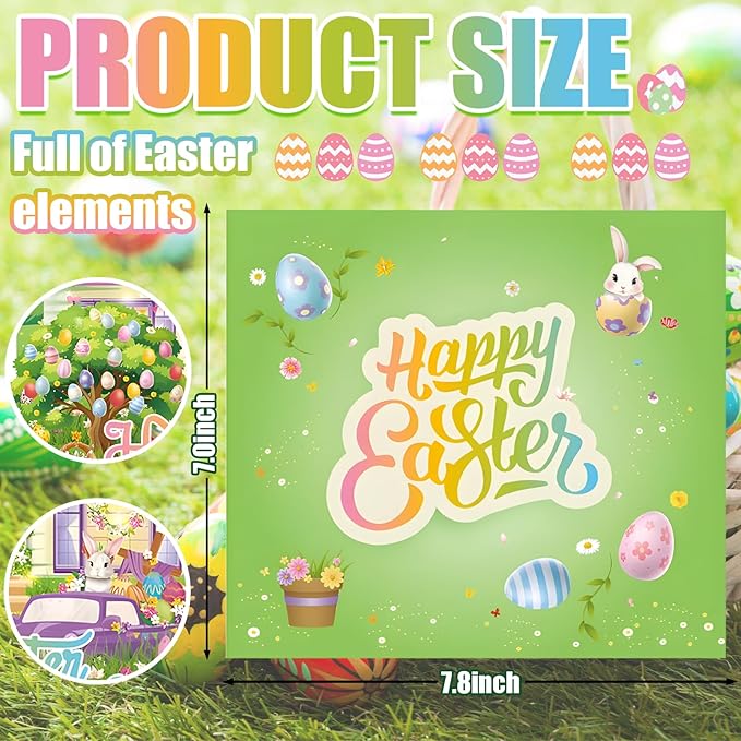 Easter Card, firework light and music for Pop Up Card, easter Greeting Cards with Envelope, Funny Easter gift For Family, Friend, Kids
