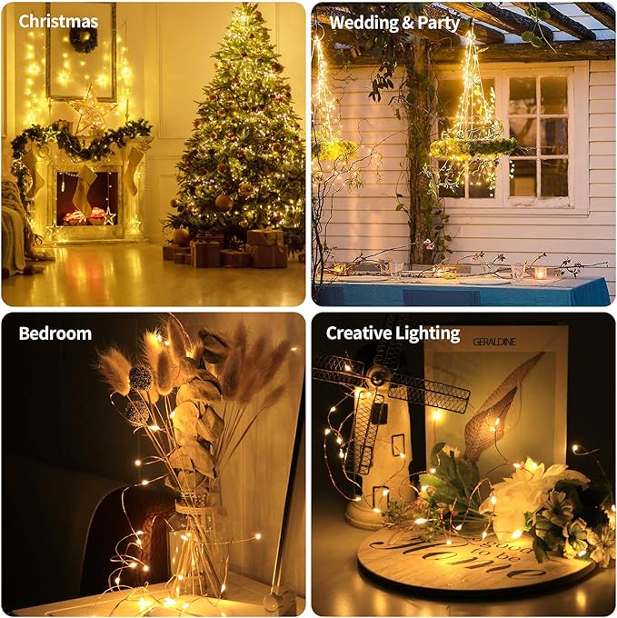 innolife 6 Pack LED Fairy String Lights Battery Operated with Remote Control & Timer, 10 Ft 30 LED Copper Wire Twinkle Lights for Bedroom Christmas Wedding Party Indoor Outdoor Decoration