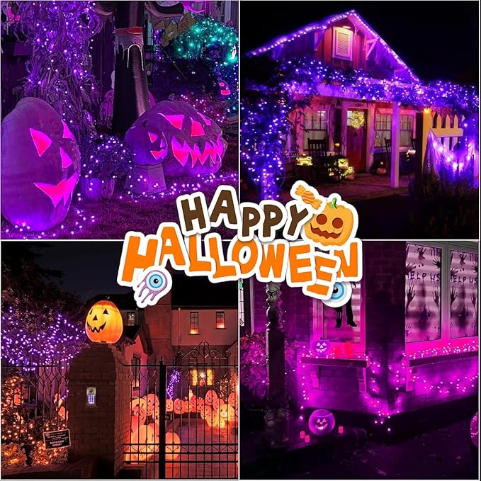 Purple Christmas Lights Indoor Outdoor waterproof Clear Wire, 99ft 300 LED Purple Lights indoor, 16 Modes Deep-Violet String Lights Plug in for Christmas Tree Bedroom Garden Party Xmas Decoration