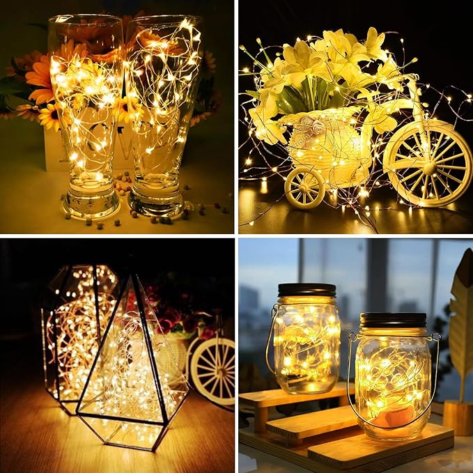 ZGWJ 6 Pack Fairy Lights Battery Operated with Remote, 7ft 20 LED Mini String Lights with Timer 8 Modes for Halloween Christmas Tree DIY, Parties, Bedroom Decorations Warm White