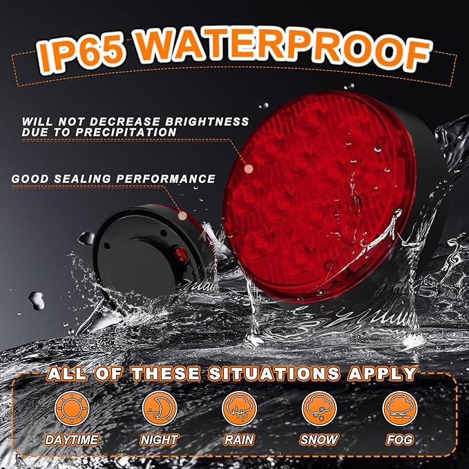 2PCS Magnetic Red Strobe Lights for Trucks, Rechargeable Flashing Lights for Vehicles, LED Red Beacon Magnetic Trailer Lights Portable Emergency Safety Warning Lights Wireless Strobe Lights