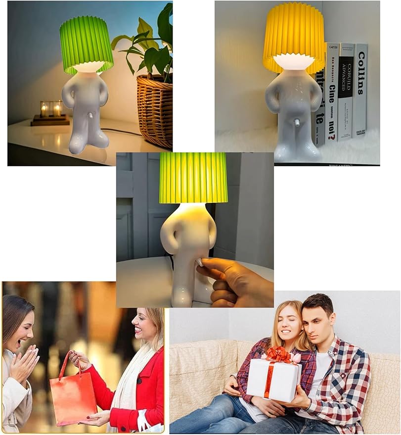 Bedside Night Light, Shy man lamp，Birthday Christmas G-ifts for Men Women Boyfriend Girlfriend, Funny Anniversary Gag Gifts, White Elephant Gifts for Adults,Anniversary Funny Gag Gifts