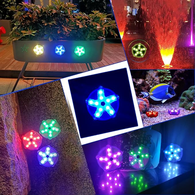 DeeprBetter Floating Pool Lights,Color Changing Waterproof Magnetic Pond Lights,Pool Light That Float,Starfish Above Ground Pools Light Up for Pond,Hot tub,Bathtub,Shower,Halloween,Christmas-2pcs