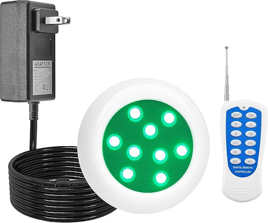 5 Watts Pool Lights with Remote Control,Small LED Pool Light With Remote,IP68 Waterproof Pool Light Kit with Plug In Cable, Mini Pool Light Fixture for Inground Pool(Plug Cable Built-in Power Converte