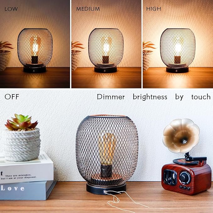 JHY DESIGN Dimmable Touch Lamp Set of 2 Bedside Table Lamp Rechargeable Battery Powered Light with LED Bulb Night Accent Light for Weddings Parties Patio Events for Indoors Outdoors