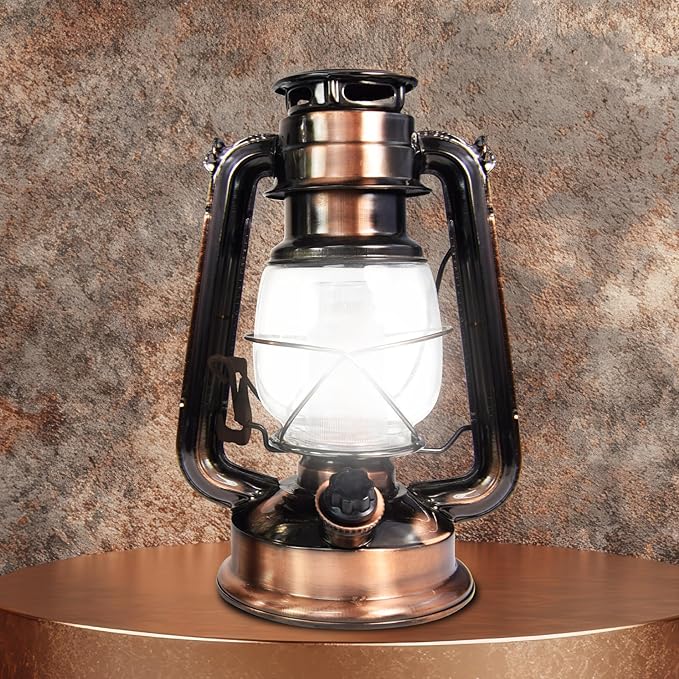 NorthPoint 190462 12 LED Vintage Style Outdoor Lighting Lantern for Multi Purpose Use, Copper