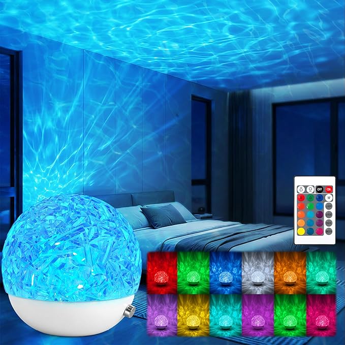 Mood Lighting for Bedroom, 16 Color Changing LED Mood Light, Aurora Ambient Lighting, Remote Control Dimmable Bedside Light, Night Light for Bedroom, Home Decor for Teen Girls Birthday Gifts