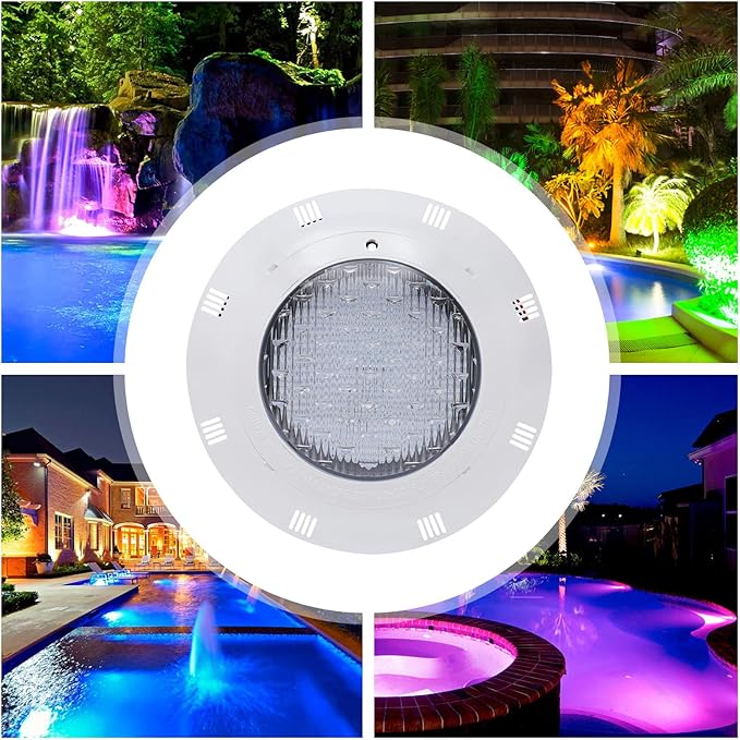 DONSU AC12V RGB Submersible LED Swimming Pool Light Spa Light 7 Colors Changing Underwater Light for Inground Swimming Pools, Home Aquariums, Fountains, and Ponds IP68 Waterproof (45W)