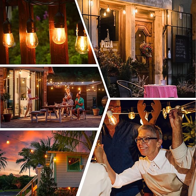 Waterproof Shatterproof S14 LED Bulb,String Light Bulbs 1W Equal to 10W Incandescent, Outdoor String S14 Replacement Light Bulbs,Suitable for patio, gardens,Room.Warm White 2200K, E26,120V(15PACK)