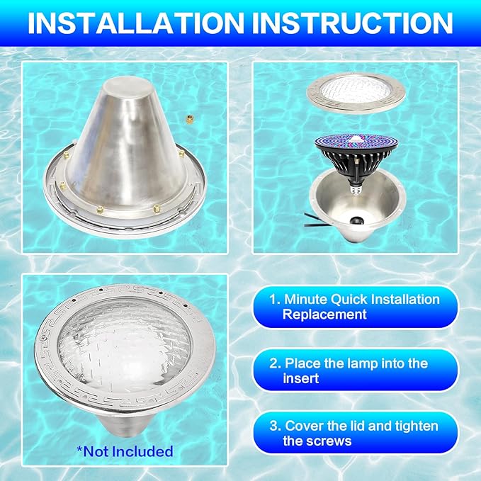 CEDIO 120V 90W Pool Lights for Inground Pool, Led Pool Light Bulb for Inground Pool, Color Changing Underwater Pool Light with Remote Control, E26/E27 Replacement