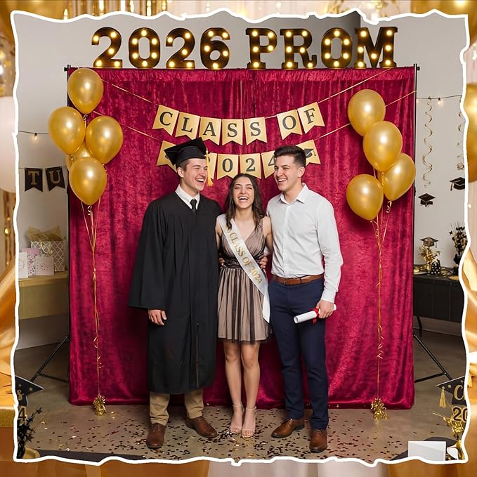 8 Pcs Graduation Decorations 2026 Prom LED Light Letters Sign Class of 2026 Ornaments for Senior High School College Table Wall Centerpieces Decor Party Supplies