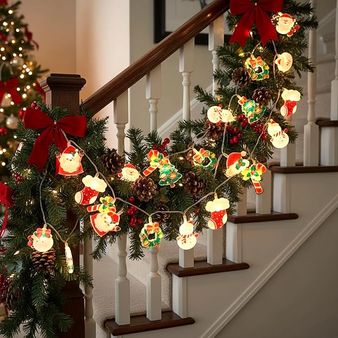 Christmas String Lights,10FT 20LED New Year Lights USB & Battery Operated (Not Included) 2026 Cute Christmas Fairy Lights, 2 Flashing Modes for Christmas Tree Decor Indoor Outdoor,Home,Party,Wedding