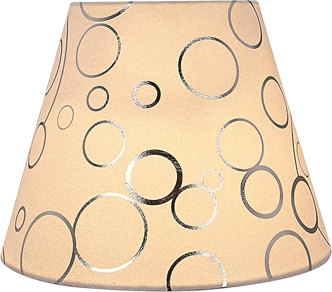Aspen Creative 58901A, Empire Uno Lamp Shade in White with Circle Pattern, 5" Top x 9" Bottom x 7" Slant Height, Slip UNO 33mm