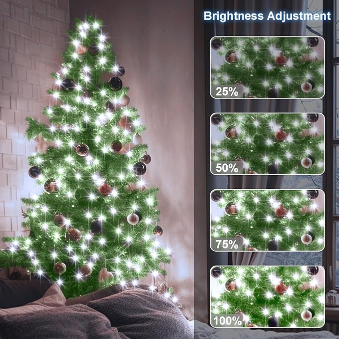 ZAIYW Battery Fairy Lights 4 Pack 16.5Ft 50LED Fairy String Lights with Remote Timer 8 Modes, Dark Green Copper Wire Waterproof Christmas Lights for Outdoor Wedding Tree DIY Decor (Cool White)