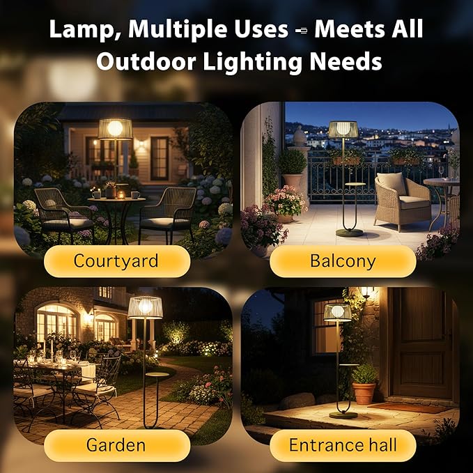 EcoGreen U-Shaped Solar Coffee Table Lamp – 21×14×55 Inch Modern Outdoor Standing Lamp, Solar Powered, 8H Warm Glow, Waterproof for Porch, Balcony, Garden, Poolside & Patio (Green, Single Pack)