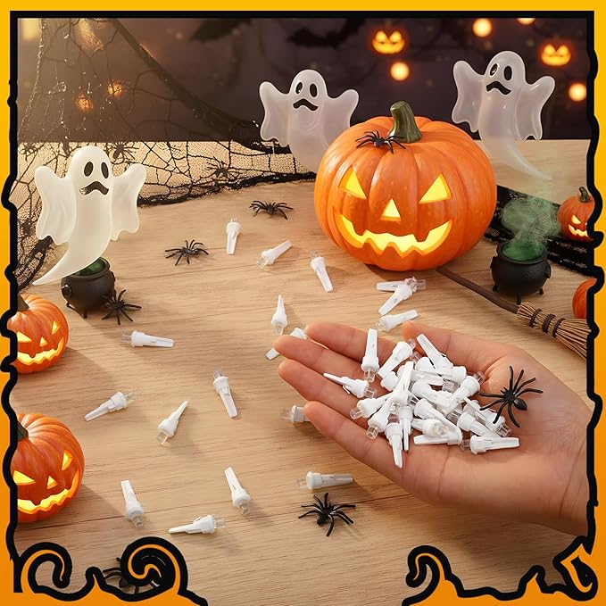 Honoson 120 Count 5 mm LED Halloween Replacement Bulbs Bulk Wide Angle Christmas Light Xmas Tree String Replacement Festival Light Decoration (White Base with Warm White Bulb)