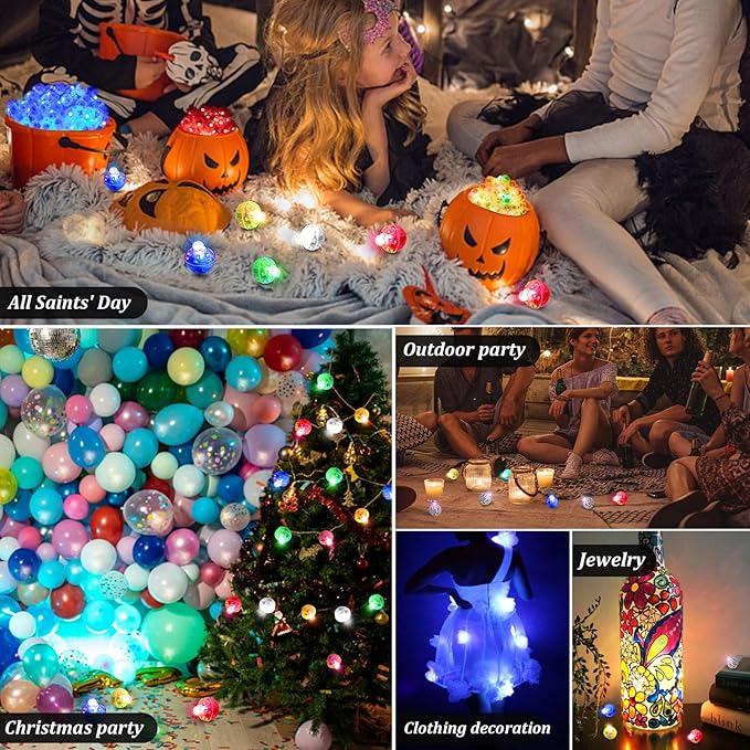 50PCs Mini Led Lights, Flash Led Balloons Light for Party Decorations Neon Party Lights for Paper Lantern Easter Eggs Birthday Party Wedding Halloween Christmas Decoration-Blinking Warm White