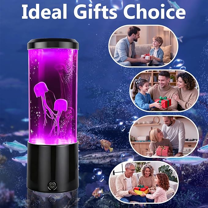 Jellyfish Lamp,Jellyfish Night Light Table Lamp with 7 Color Changing,Jelly Fish Light Aquarium Lamp Mood Night Light Decorations for Home Office Valentine‘s Gifts for Lover Kids Adults