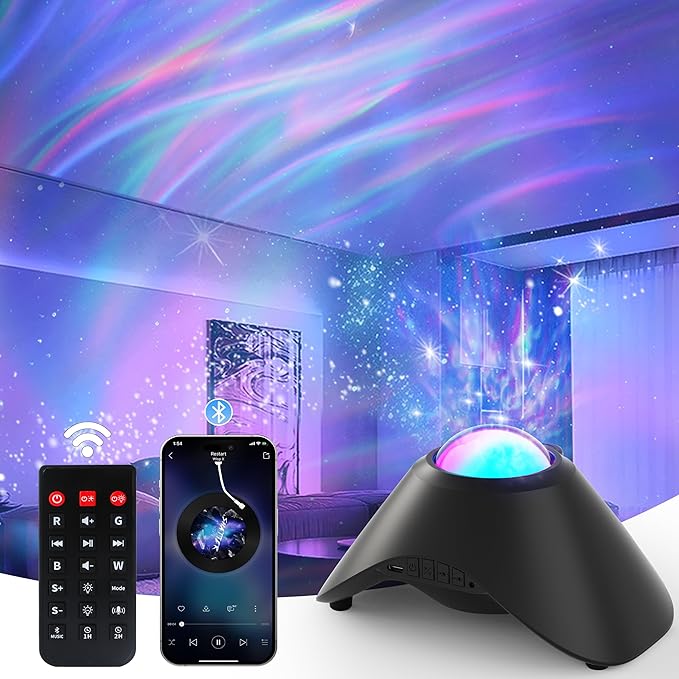 Galaxy Projector,Northern Galaxy Light Aurora Star Projector with Bluetooth Speaker Timer and Remote Control,Night Lights for Bedroom Room Decor, Gifts for Kids, Adults, Christmas, Birthday