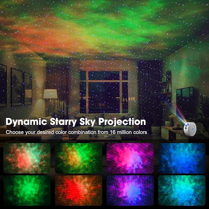 Laser Safety Certified Star Projector, 900+ Sq.ft Wall Ceiling Coverage, 3-Way Control (App/Alexa/Manual),16M Color Galaxy Light for Kids Adults Bedroom, Room Decor, Party, Valentines Day Gifts