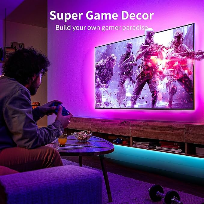 KSIPZE LED Lights for TV, 13.1ft TV led Backlight for 40-55Inch TVs RGB TV Backlight Behind Music Sync Bluetooth APP & Button Control TV LED Strip Lights USB Powered for Bedroom/Gaming