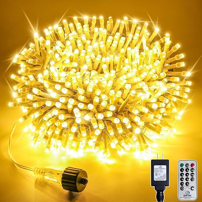 132FT 400 LED Christmas Tree Lights, Bright Warm White Outdoor Christmas String Lights for House, Fairy Lights with 8 Modes, Waterproof & Durable Indoor Outdoor Decor, Timer Included
