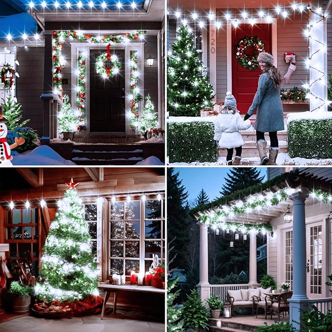 echosari 25 Pack C9 LED Replacement Christmas Light Bulbs, 0.8W UL Listed Commercial Grade Holiday Bulbs, C9/E17 Candelabra Base Sockets (Cool White)