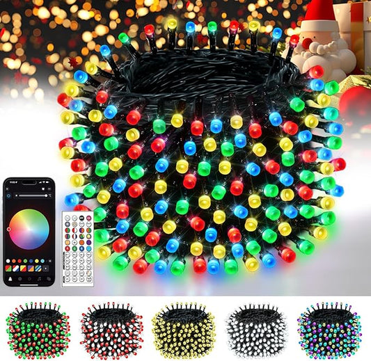 Smart Color Changing Christmas String Lights, 82FT 200LED App Control RGB LED String Lights with Remote & Timer, Waterproof Twinkle Christmas Tree Lights Indoor Outdoor Holiday Xmas Tree Decorations