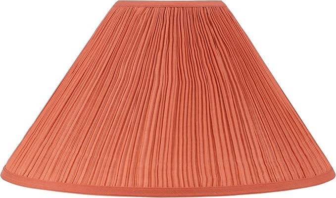 Aspen Creative 33020 Hardback Empire Spider Lamp Shade, Mushroom Pleated in Orange Red Faux Silk Fabric, 6" Top x 19" Bottom x 12" Slant Height