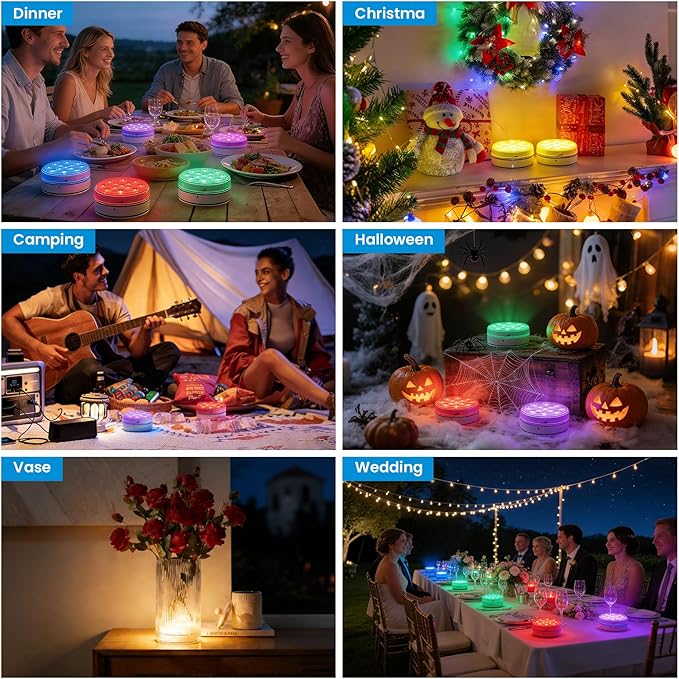 LOFTEK Submersible LED Lights with Remote, 13 LED Pool Lights for Inground Above Ground Pool, IP68 Waterproof 16 Color Changing Underwater Light for Ponds, Hot Tub, Bath, Battery Operated (1 Pack)