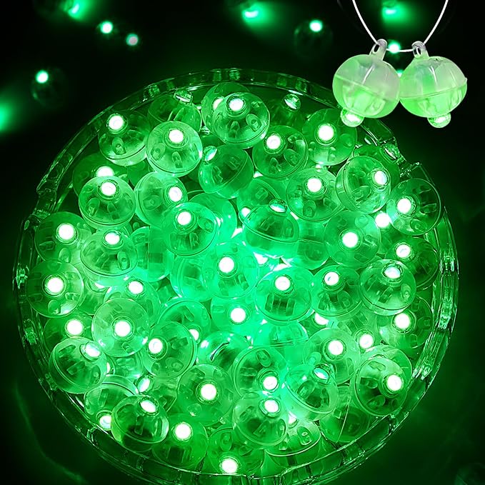 200PCs Balloon Lights, Long Standby Time Mini Ball Light, Mini Led Lights for Paper Lantern, Easter Eggs and Party Wedding Birthday Festival Christmas Decoration (Glow steadily Green)
