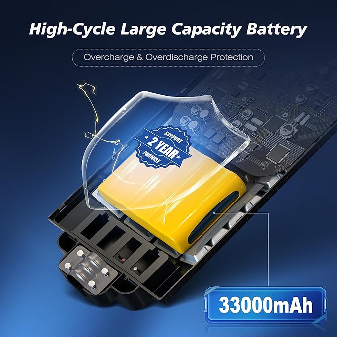 10000W Solar Street Lights Outdoor - Wide Angle Solar Lights Outdoor Motion Sensor, Commercial Parking Lot Light Dusk to Dawn, 7000K LED Street Light Heavy Duty IP66 Waterproof 2-Pack