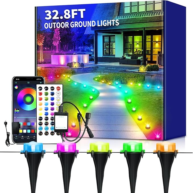 32.8FT Permanent Outdoor Light, IP67 Waterproof LED Eaves Light, App/Remote Control Christmas Lights, Suitable for House，Patio Decor Garden Party Festival Decoration