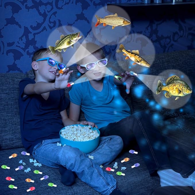 36Pcs Gone Fishing LED Finger Lights Fishing Party Favors Glow in the Dark Light Up Finger Lights Go Fish Themed Toys Bulk for Kids Birthday Party Goodie Bag Stuffer Birthday Gifts Classroom Prize
