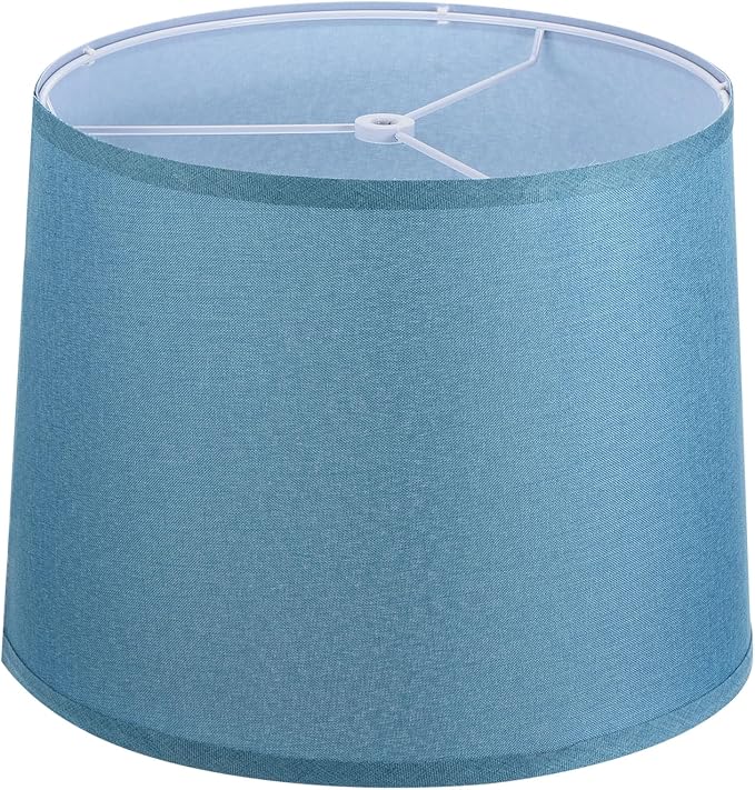 PATIKIL Lamp shades for Table Lamps 11.4" Top x 12.6" Bottom x 9.8" High Drum Lamp shades for Floor Lamps Medium Linen Lampshade Easy Assembly for Lamp Replacement, Blue