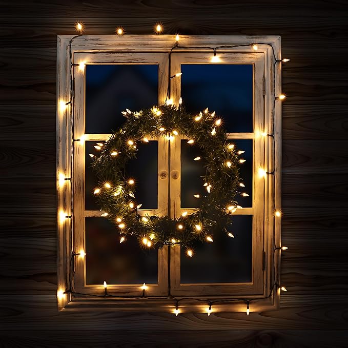 Lomotech Battery Operated Christmas Lights - 4 Pack Total 66ft 200LEDs Mini String Lights 8 Modes Waterproof with Timer for Home, Garden, Party, Holiday, Tree Decoration (Green Wire, Warm White)