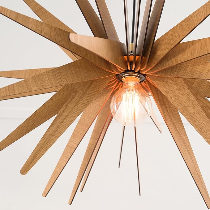 Explosion Wood Pendant Light | Mid Century Modern Chandelier | Hanging Lamp | Wood Chandelier Lighting | Modern Light Fixture | Modern Pendant Light